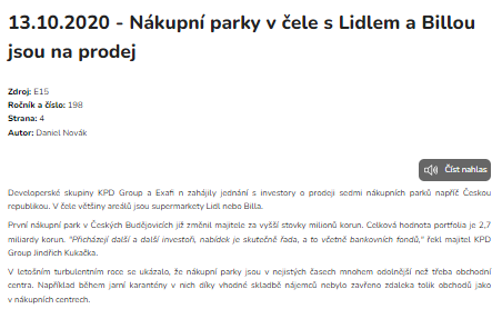 Nákupní parky v čele s Lidlem a Billou jsou na prodej - Novinové články - Zpravo-000254.png